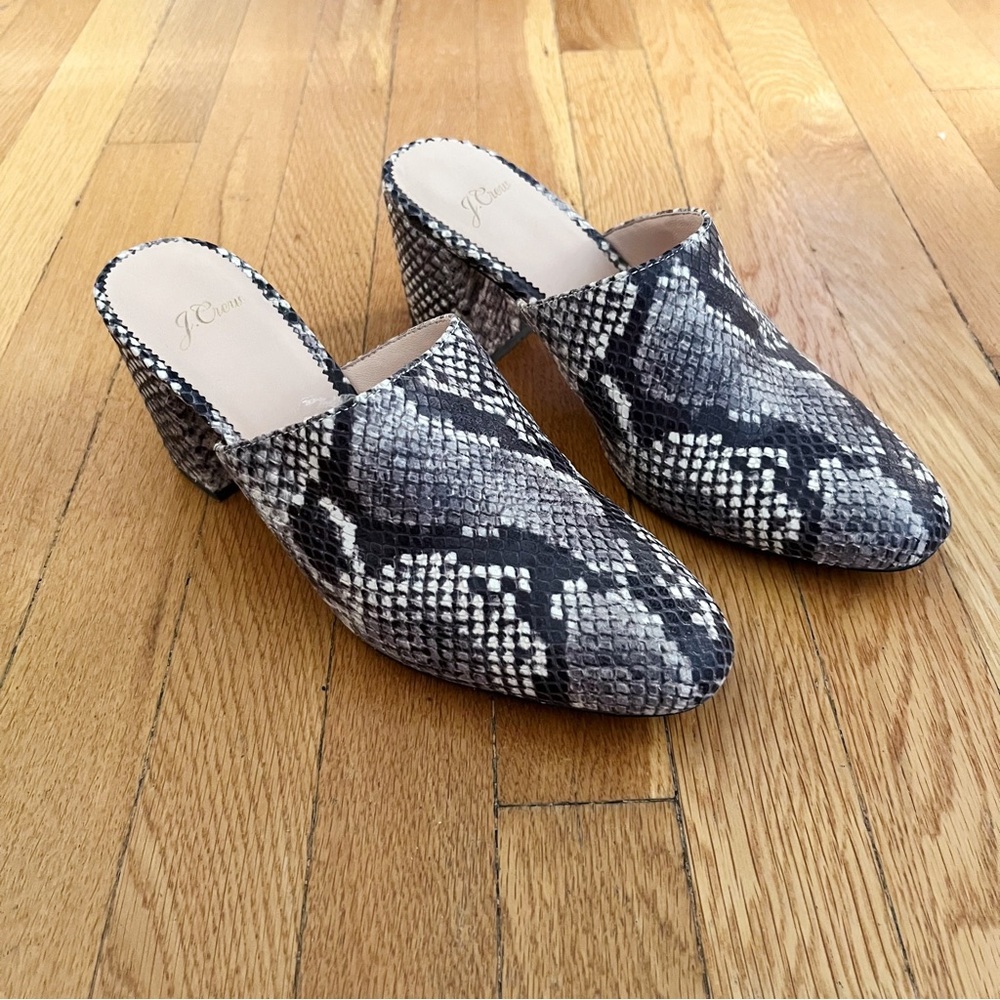 J.Crew Snake Print Mules